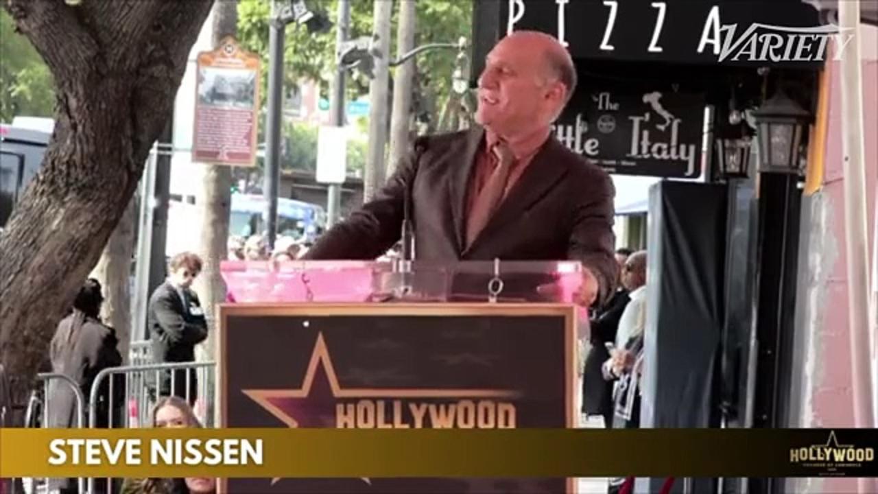 Steve Nissen Introduces Mindy Kaling at the Hollywood Walk of Fame star unveiling ceremony