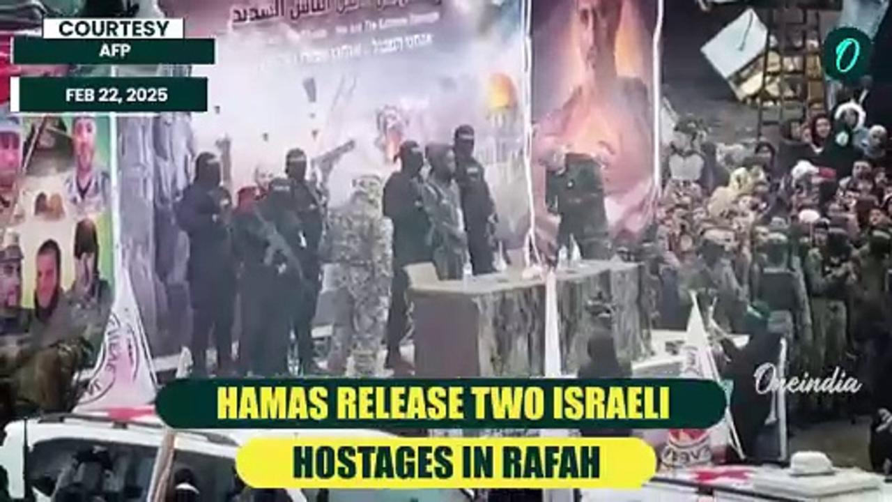 Hamas Releases Israeli Hostages | Shocking Video Shows Hamas Parading Hostages on Stage | Watch