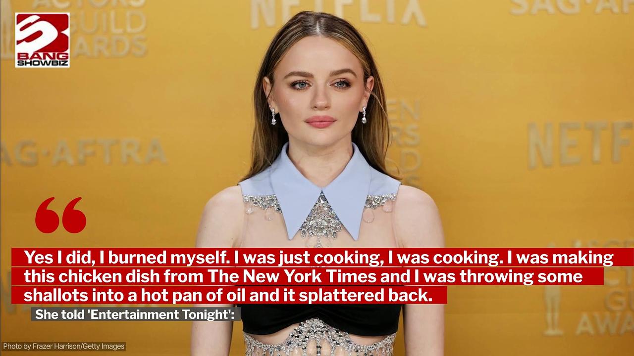 Joey King's chin is 'healing up nicely' after she suffered an accidental burn