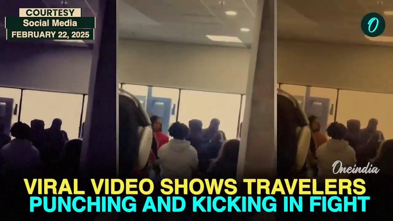 Insane Airport Brawl Caught on Camera: Watch Dozens of Travelers Punch, Kick Each Other in Atlanta