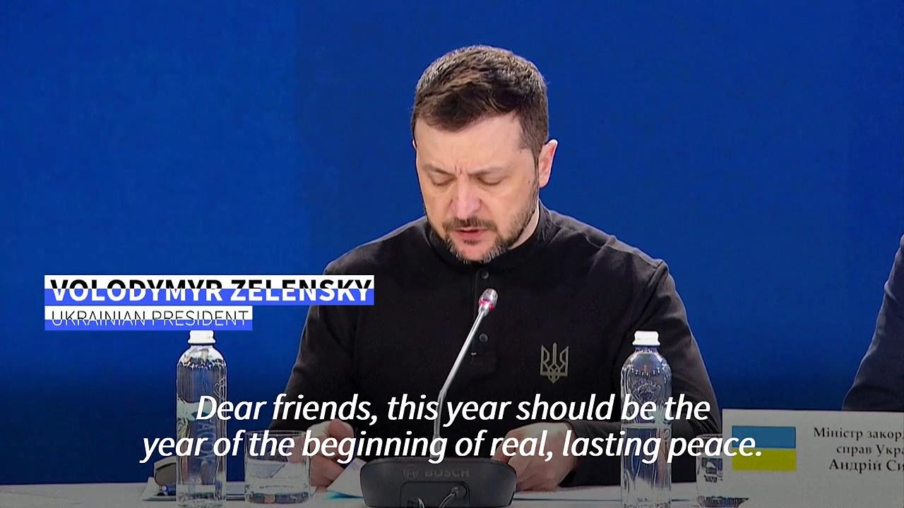 Zelensky calls for 'real, lasting peace' in Ukraine this year