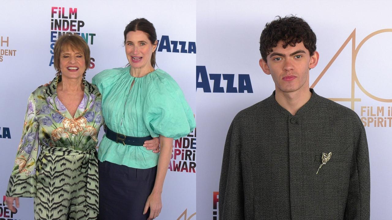 Patti LuPone, Kathryn Hahn, and Joe Locke 2025 Film Independent Spirit Awards Blue Carpet Arrivals