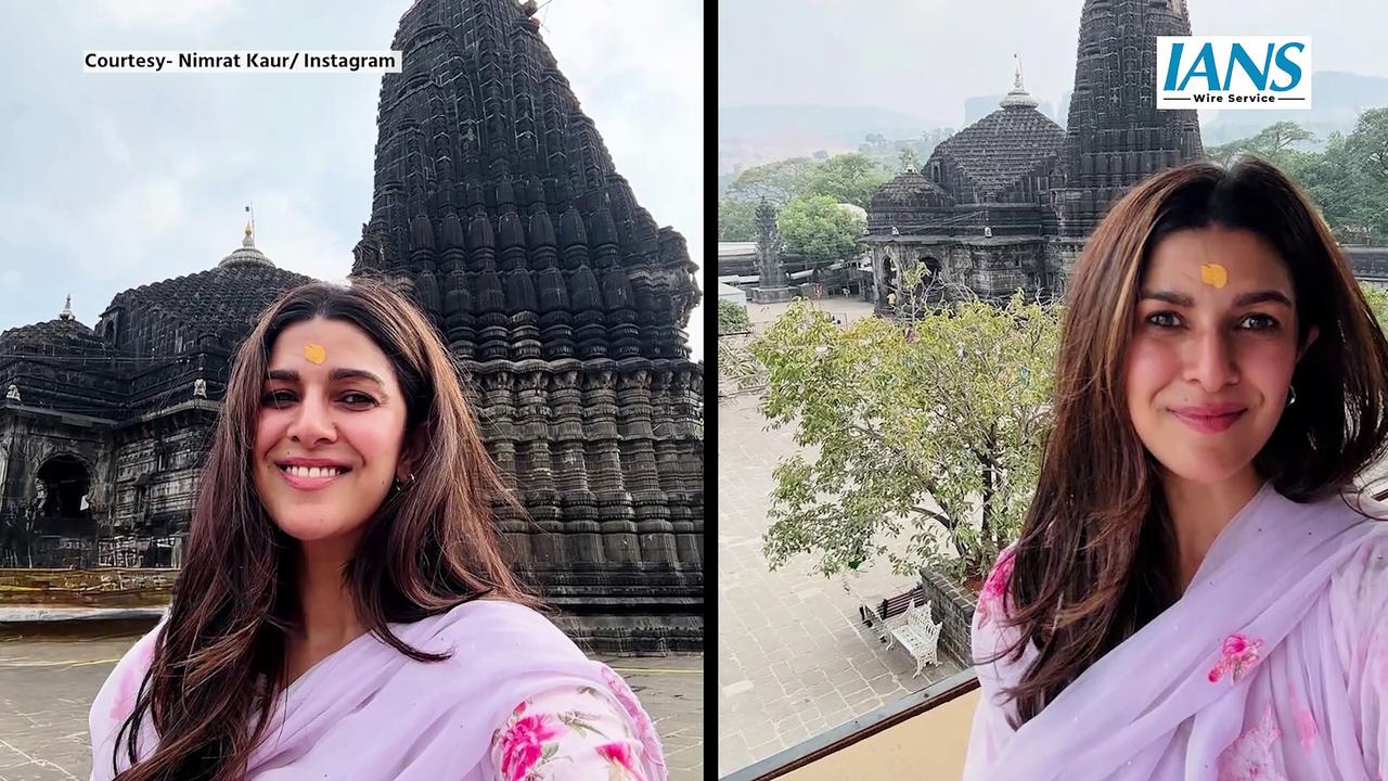 Nimrat Kaur visited the Trimbakeshwar Shiva Temple in Nashik, seeking divine blessings