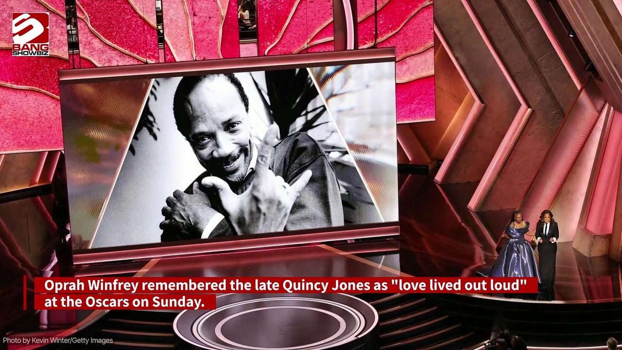 Oprah Winfrey and Whoopi Goldberg pay tribute to Quincy Jones at the Oscars