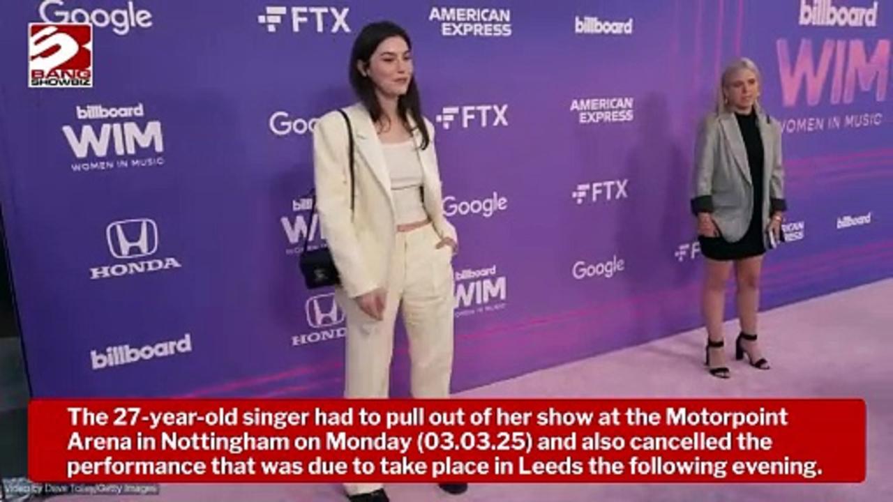 Gracie Abrams has been left 'heartbroken' after having to cancel two concerts