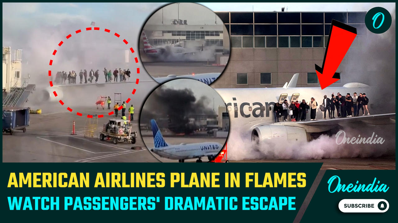 American Airlines Plane Catches Fire with 178 Onboard; Passengers Flee in Shocking Video | Watch