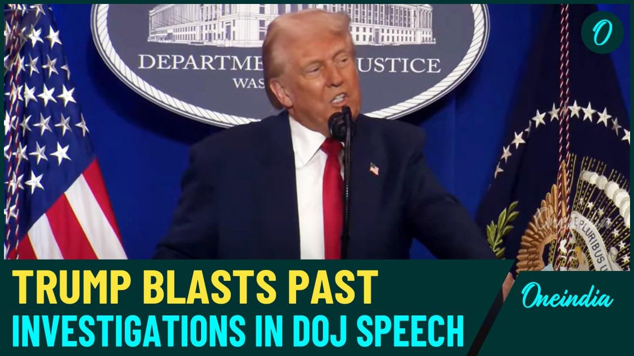 Trump Delivers Speech At Dept. Of Justice, Slams Investigations, Vows Retribution, and Praises Judge