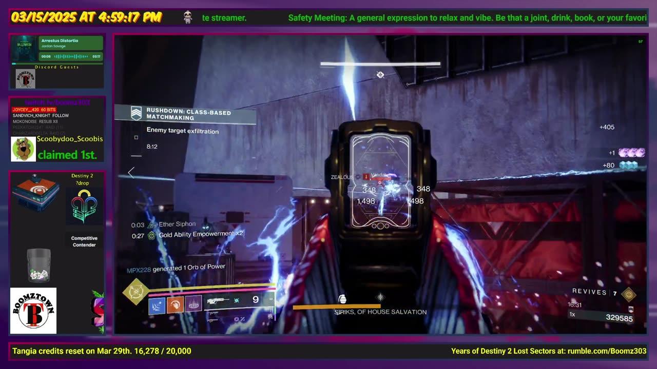 Destiny 2: 3-15-25 The Blooming Deep is the Lost Sector. Void/Strand Surge.