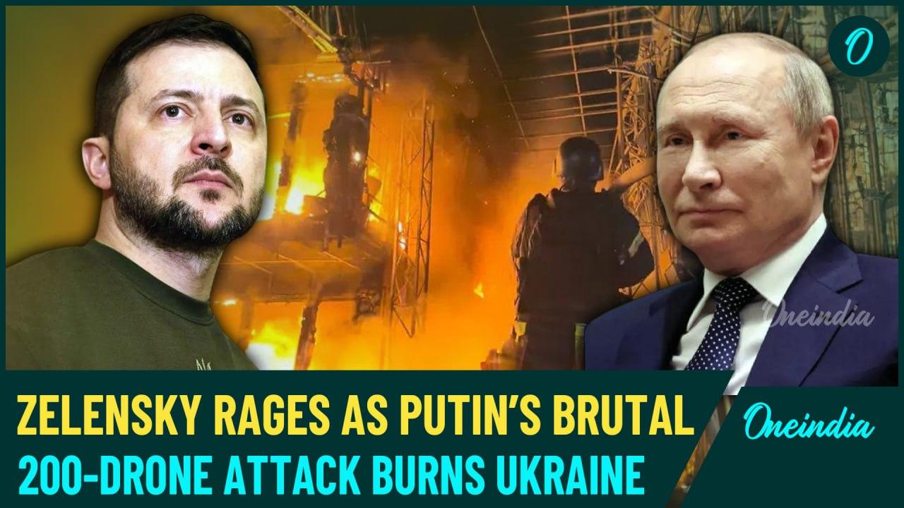 Zelensky Furious at Putin’s ‘Ceasefire Lies’ | Russia Pounds Ukraine With 200 Shahed Drones | Watch