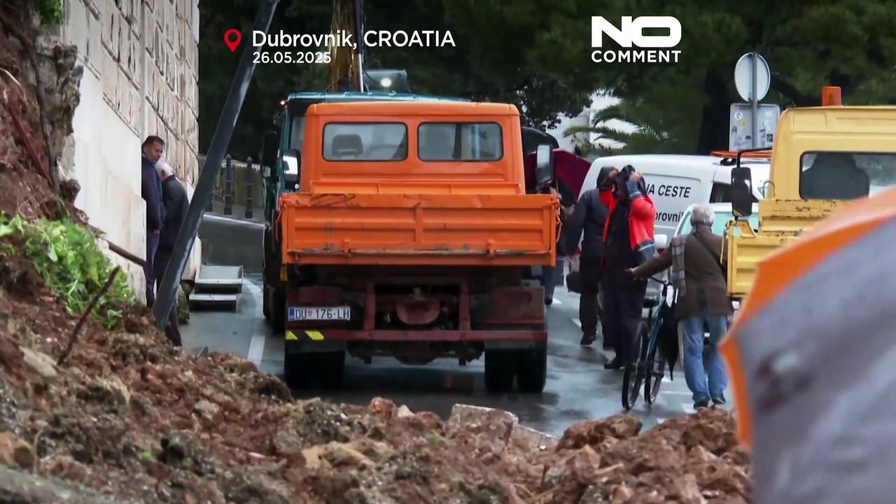 Heavy rain triggers landslides and wall collapse in Dubrovnik