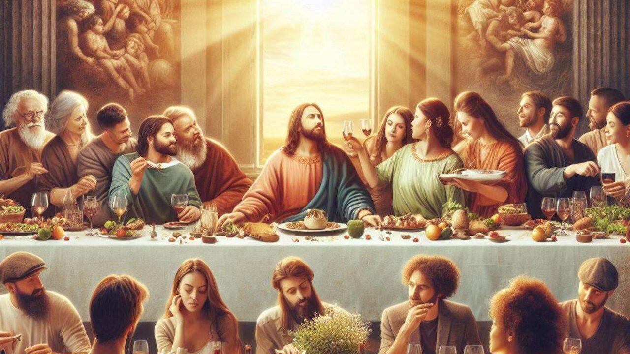 Feast of the Last Supper. Bread, Wine, and Watch Party