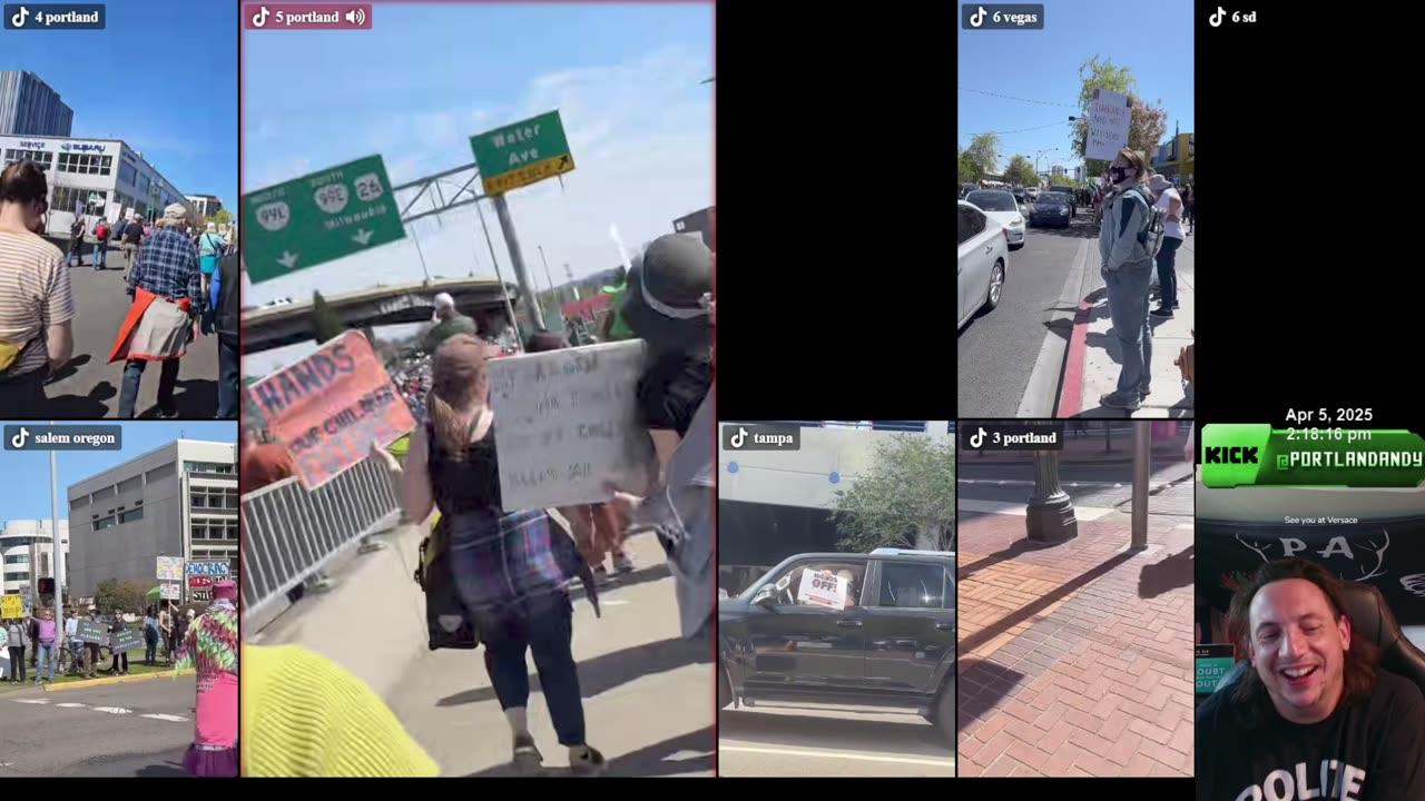 04/05/25: Live Hands Off Protest Tesla Elon Trump