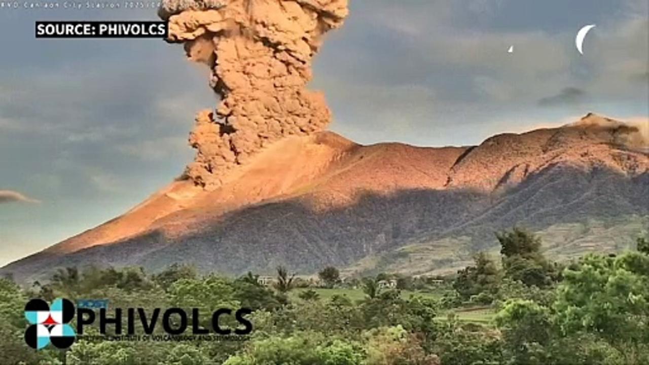 Kanlaon Volcano in Philippines sends ash miles into the air
