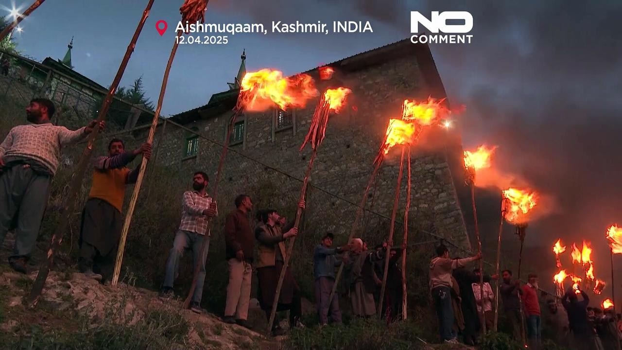 Kashmir village lights torches in 700-year-old festival
