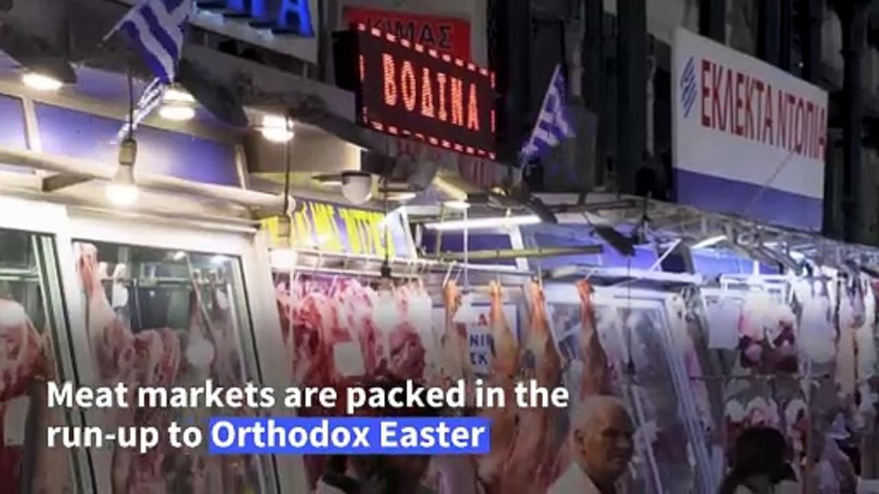 Butchers in Greece rush to sell lamb ahead of Orthodox Easter