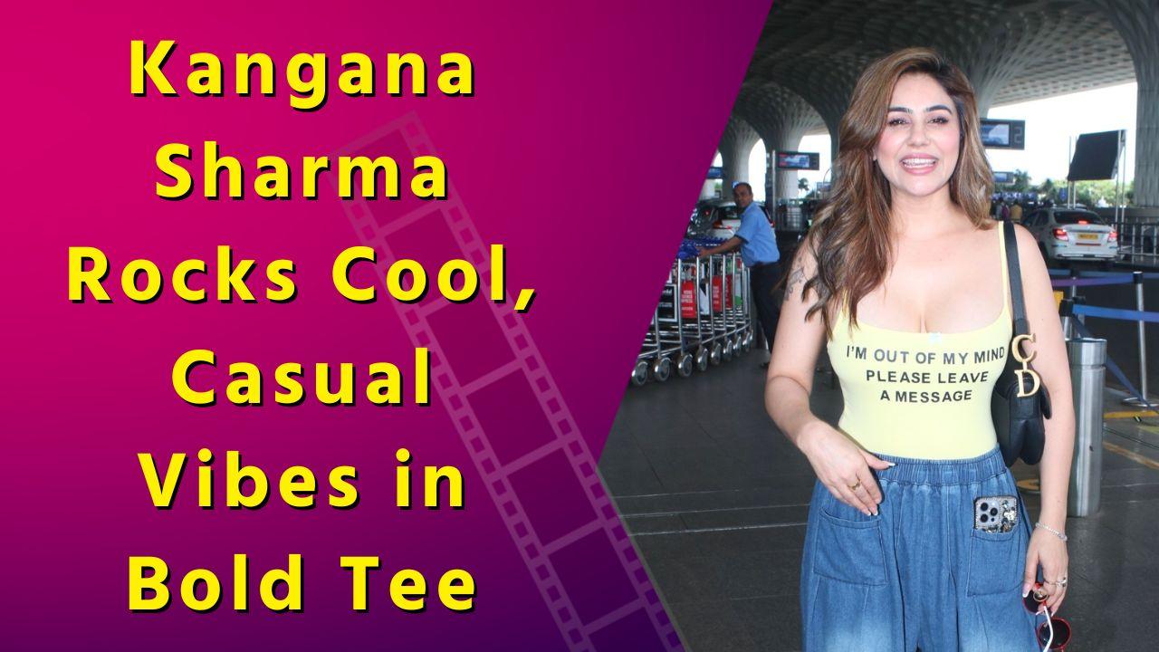 Kangana Sharma Turns Heads with Quirky Style at Airport Departure