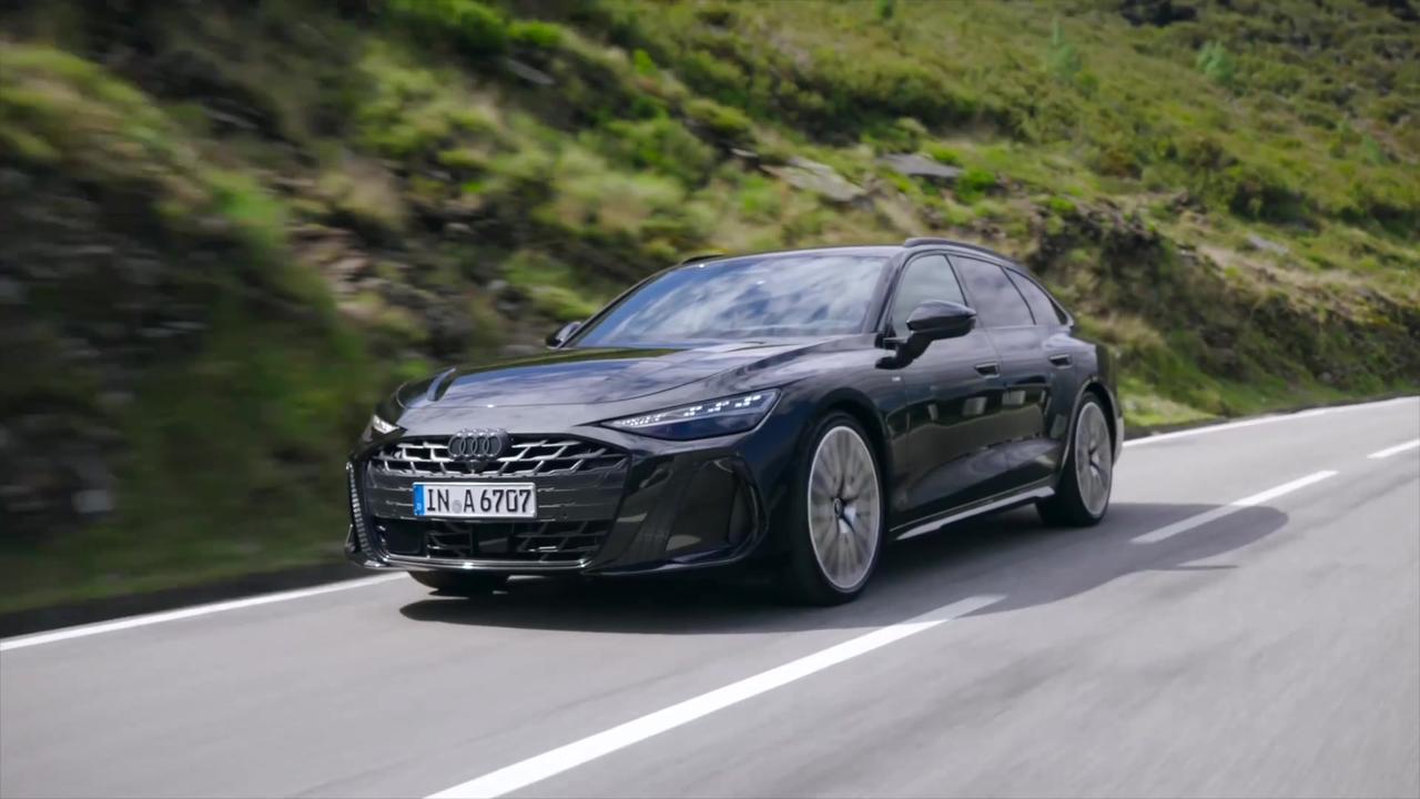 The new Audi A6 Avant in Midnight green Driving Video