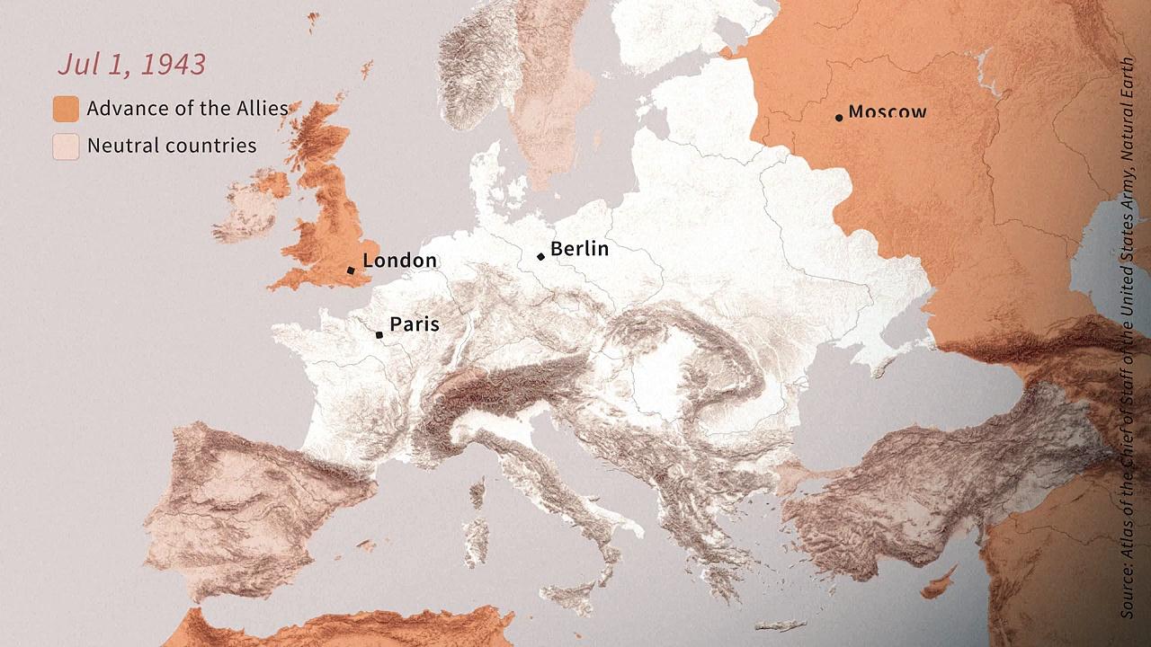 ANIMATED MAP: Advances by Allied troops in Europe during the Second World War
