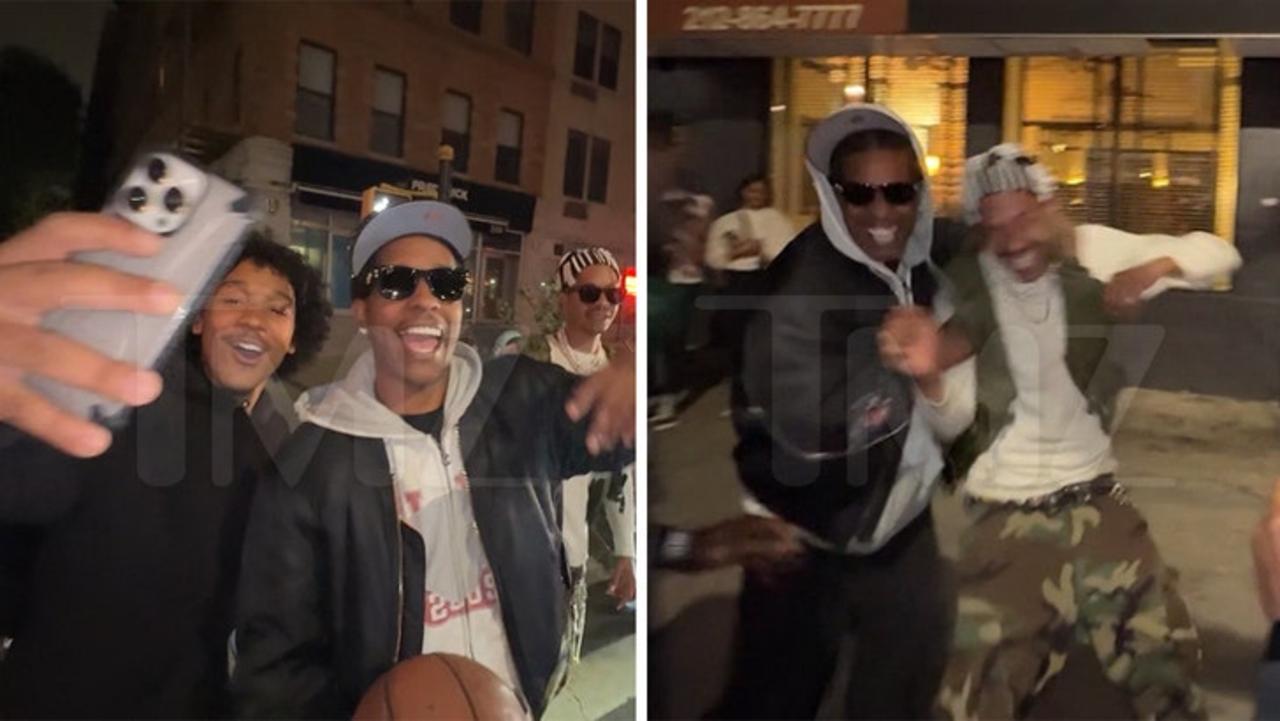 A$AP Rocky Celebrates & Hoops With Knicks Fans After Brunson Game-Winner