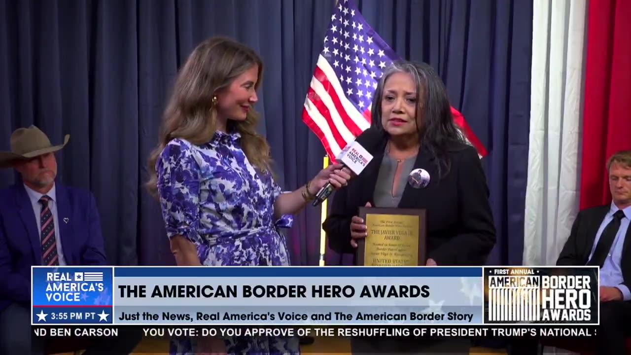 Maria Vega accepts Javier Vega Jr. Award, named after son who died in line of duty