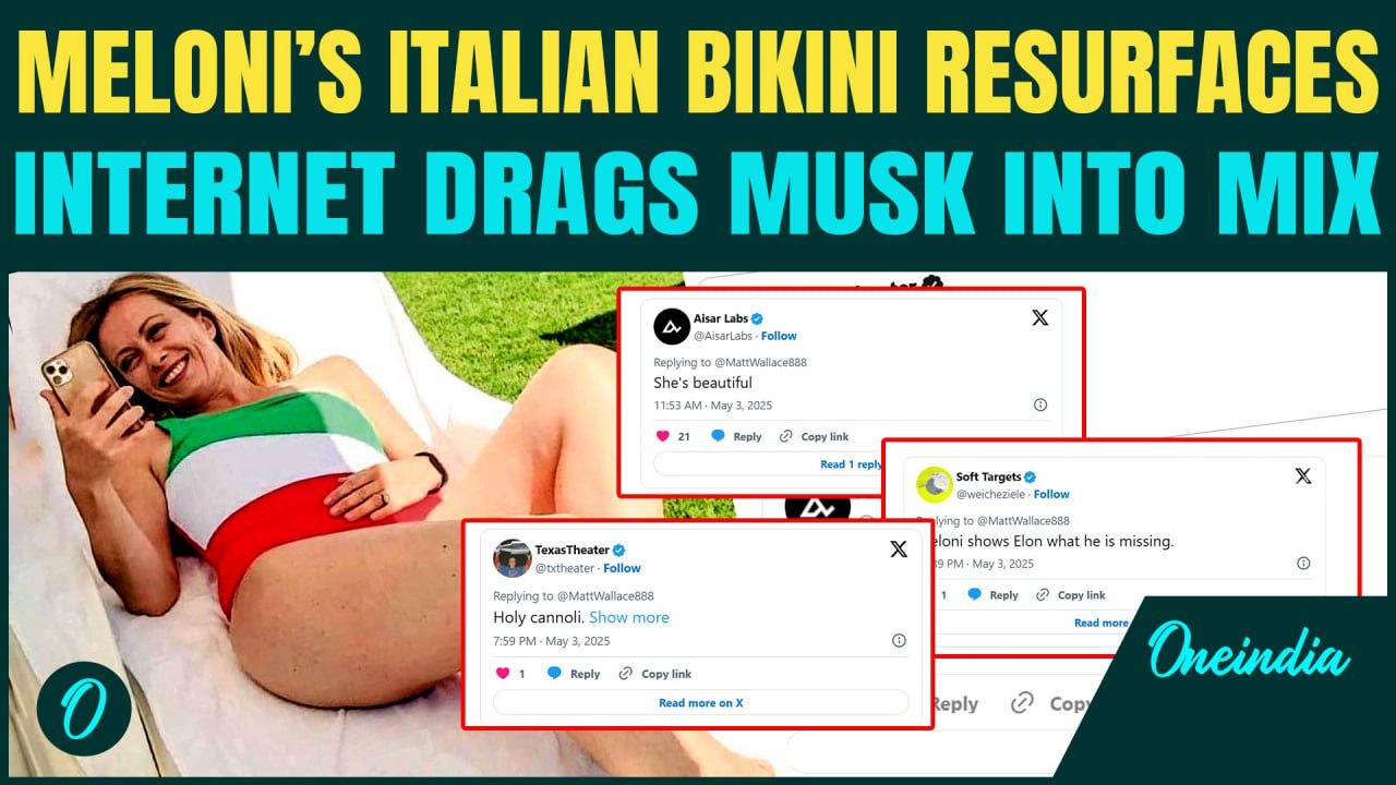 'Holy Cannoli'-Giorgia Meloni’s Swimsuit Photo Goes Viral-Watch How Internet Connects it with Musk
