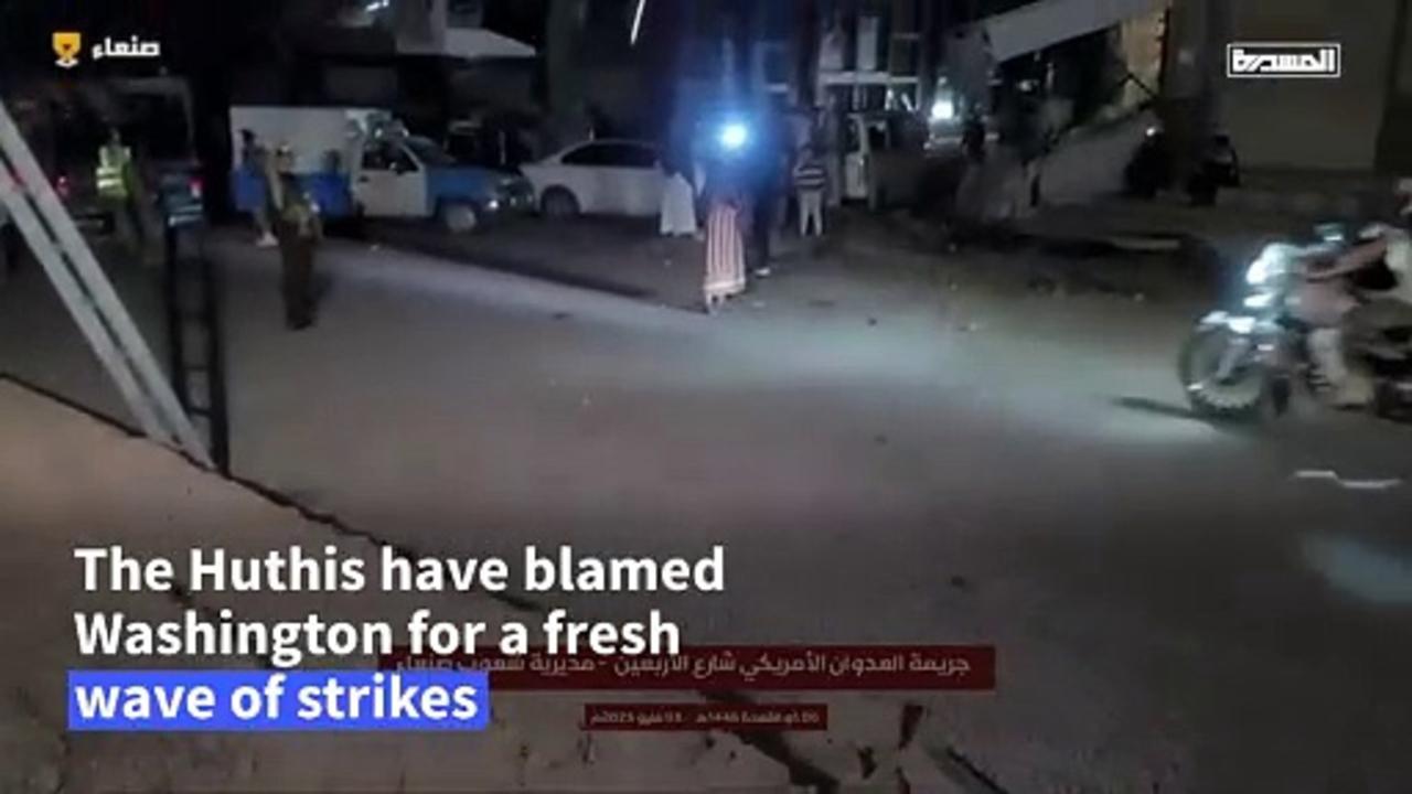 Huthi TV shows aftermath of airstrikes blamed on United States