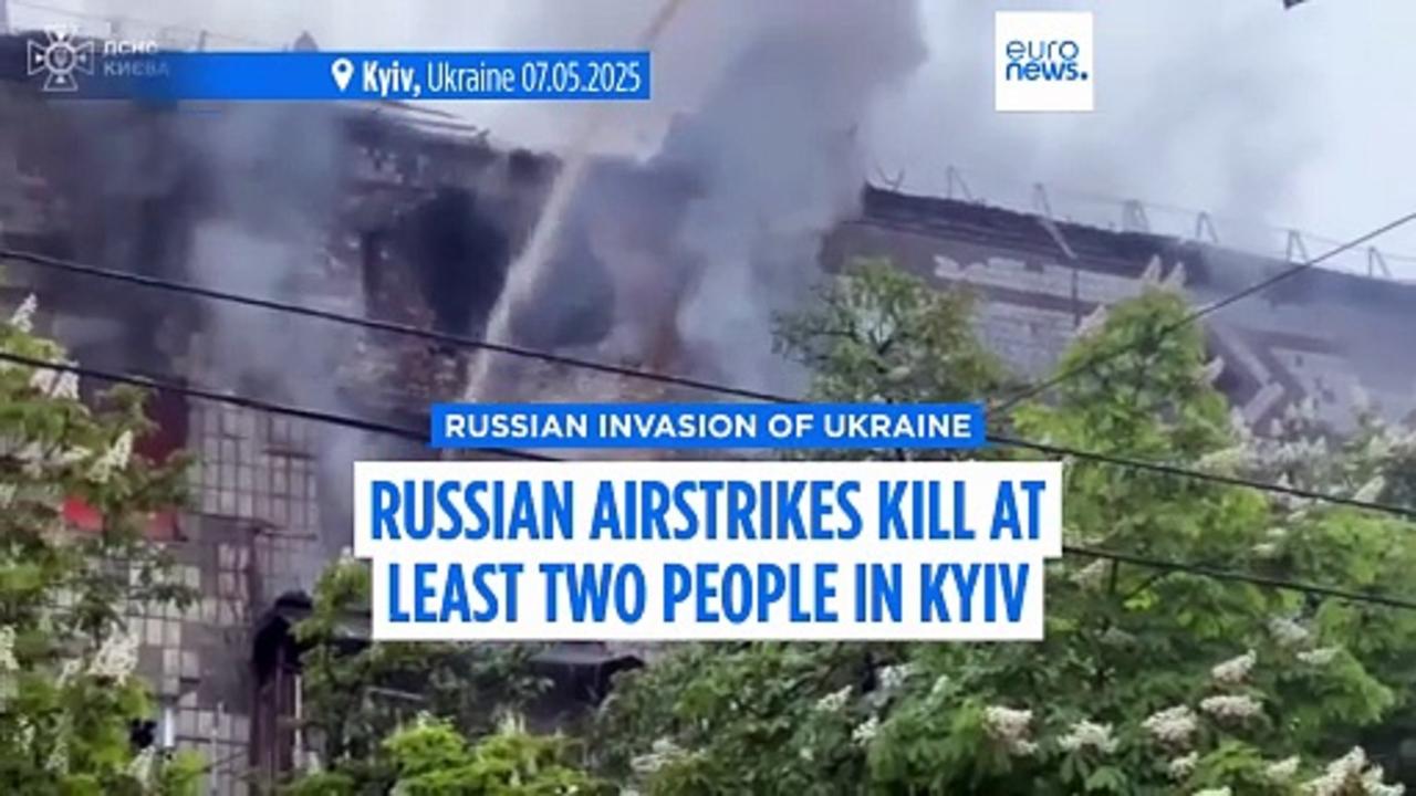 At least two killed in Russian missile and drone strikes on Ukraine's capital Kyiv