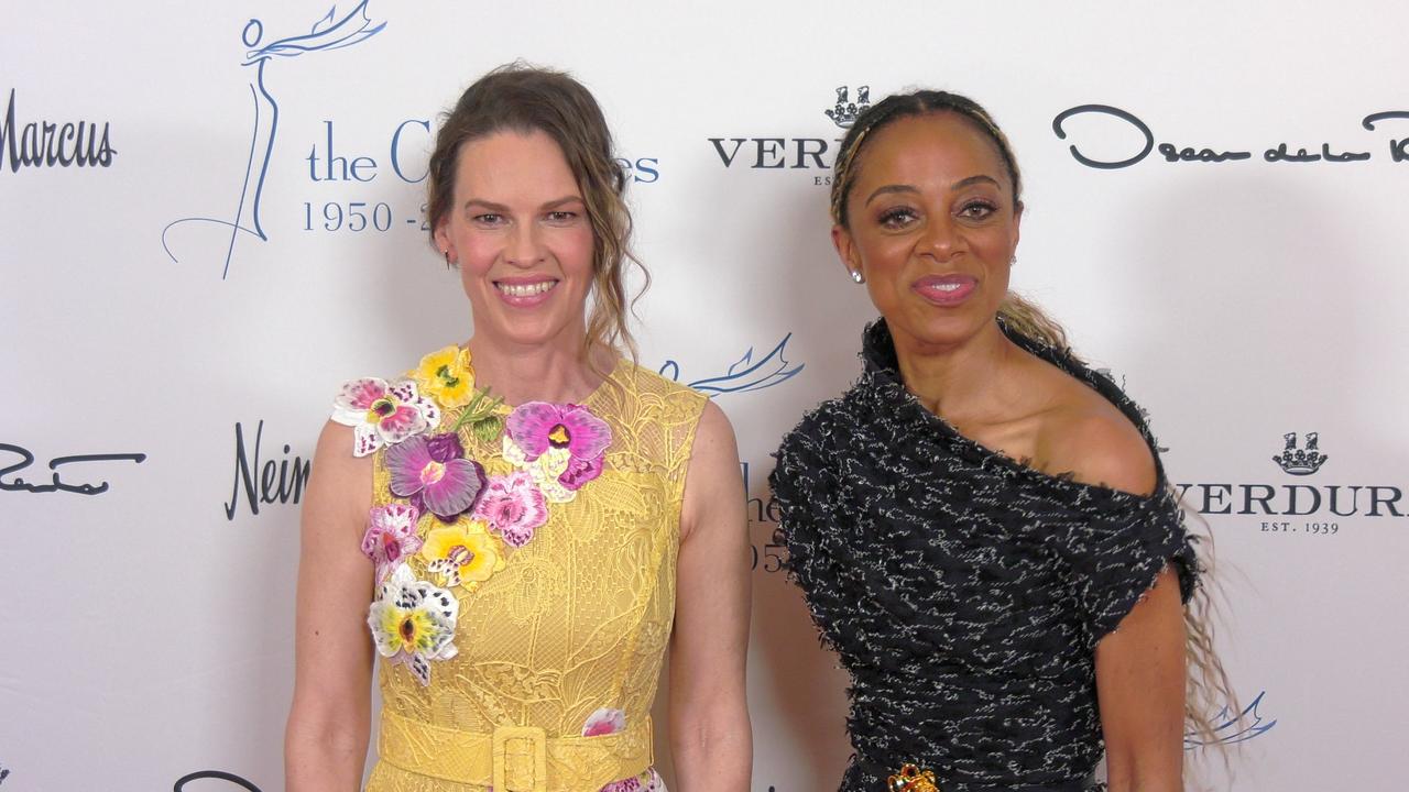 Hilary Swank and Nischelle Turner attend the 2025 Colleagues Spring Luncheon red carpet in Beverly Hills