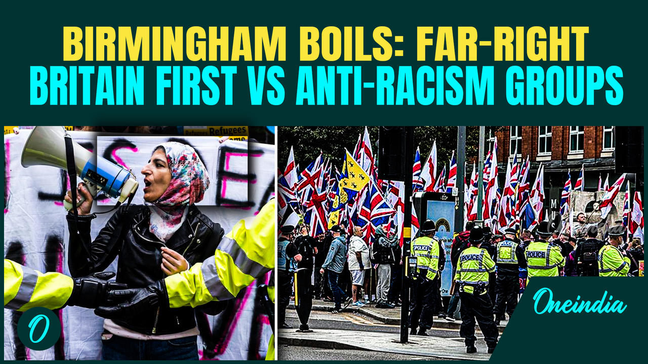 VIDEO: Britain First March Sparks Street Standoff with Anti-Racism Protesters as Smoke Flares Erupt