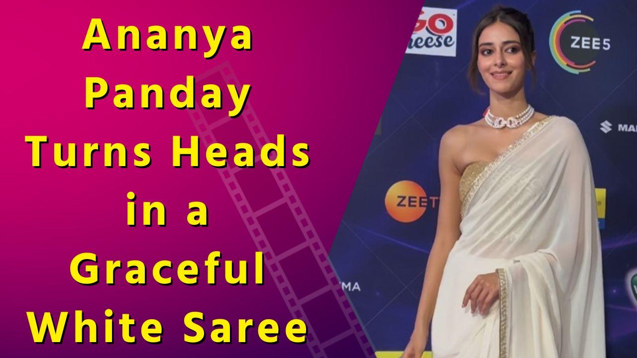 Ananya Panday Turns Heads in a Graceful White Saree