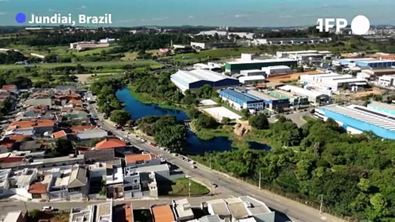 Dye spill threatens wildlife in Brazil after turning lake blue