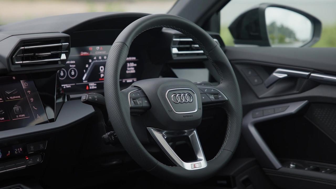 2025 Audi S3 Sportback Interior Design in Ascari Blue