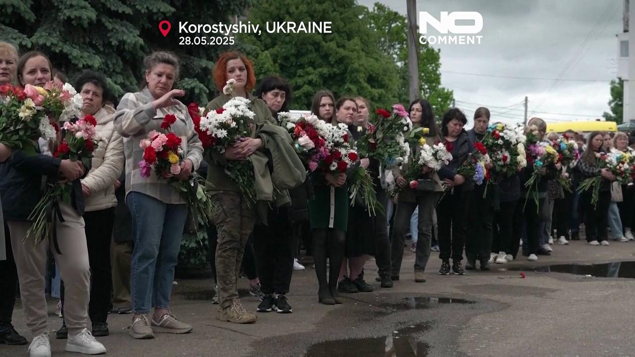 Three young siblings laid to rest after deadly missile strike