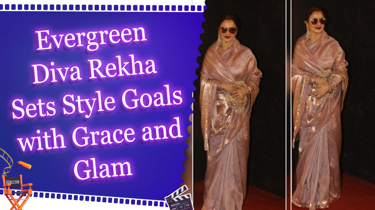 Rekha's Royal Look: Saree, Shimmer & Signature Red Lips Win Hearts