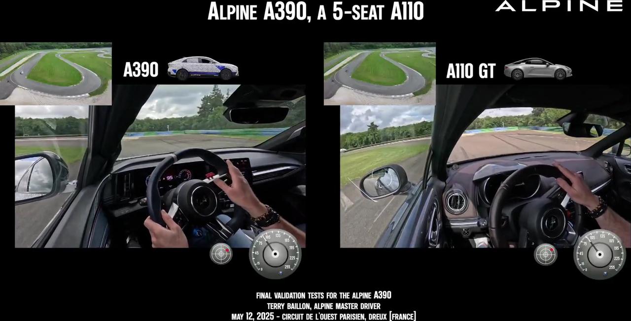 Alpine A390 VS Alpine A110 GT track driving comparison