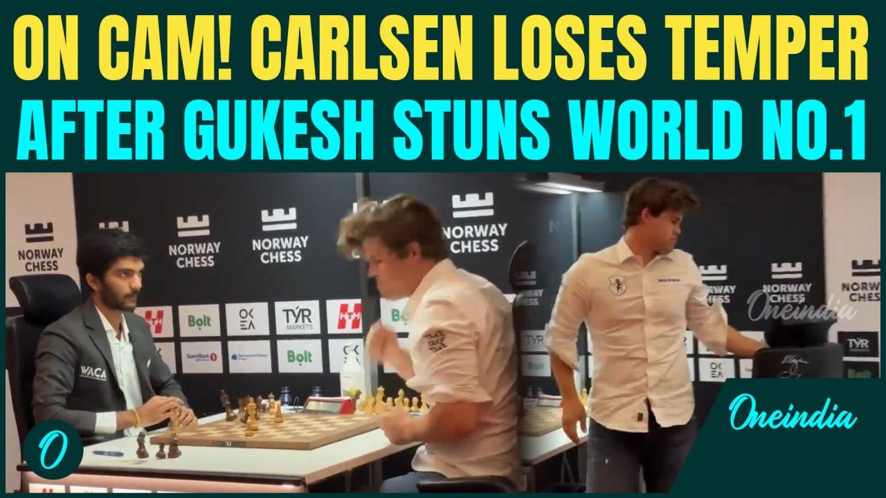 A FRUSTRATED Magnus Carlsen SLAMS Desk after BIG loss to INDIA’S D Gukesh