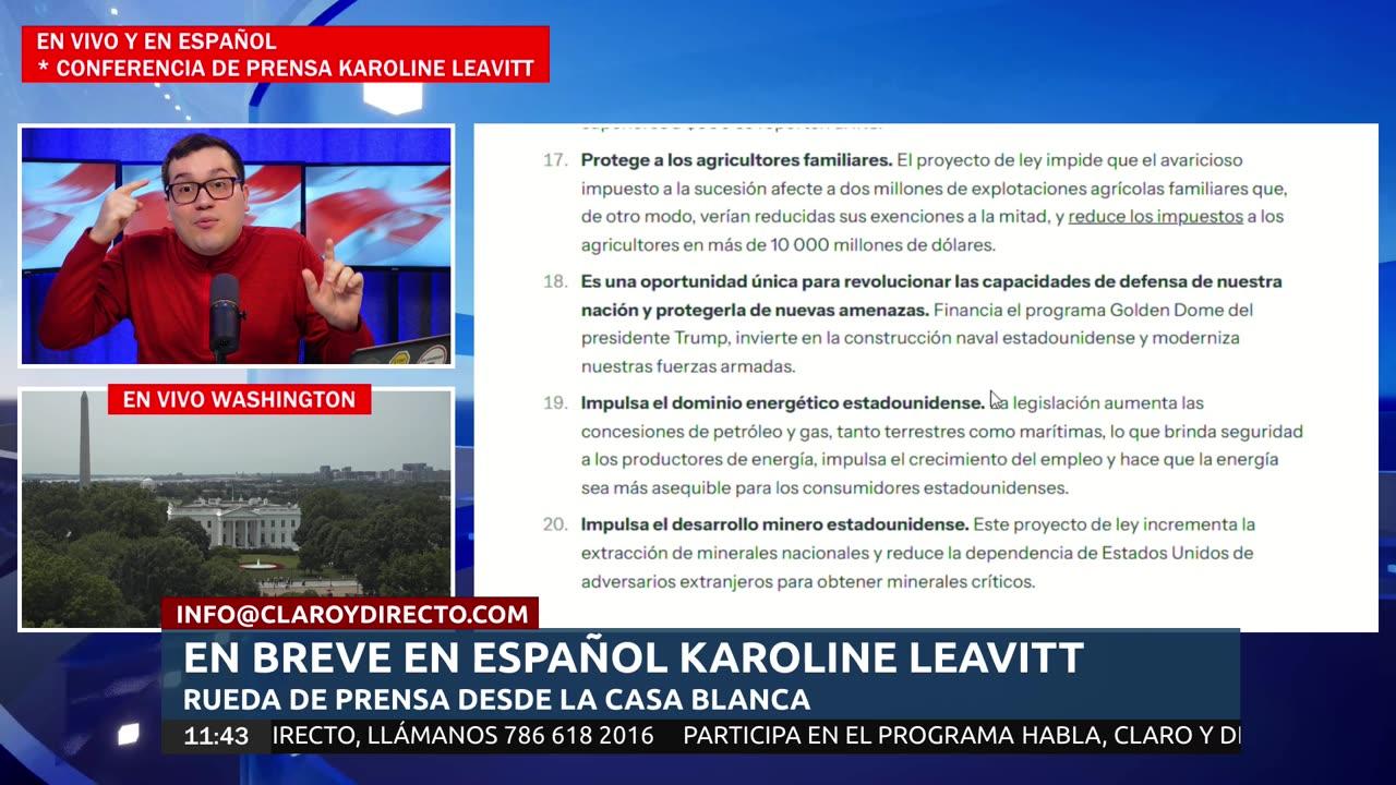 EN VIVO Y EN ESPAÑOL: Karoline Leavitt desde la Casa Blanca conferencia de prensa