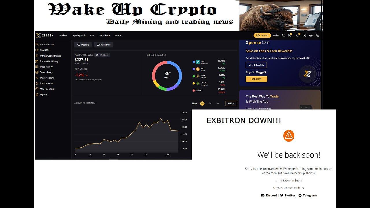 Wake up Crypto Mining & Trading Stream - Ep.16 *EXBITRON exchange is down!!!*