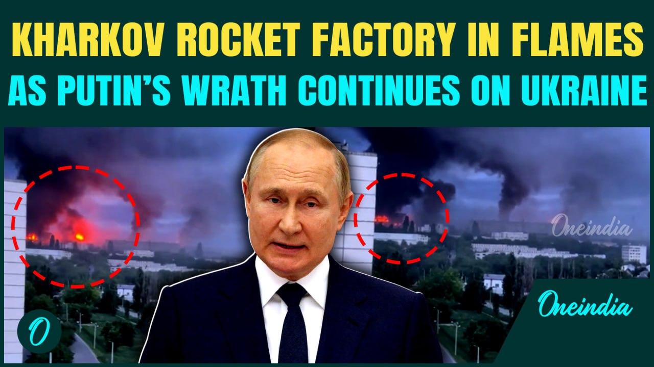 BREAKING: Russian Drones SMASH Ukrainian Rocket Factory In Kharkov Setting Facility Ablaze | MoD