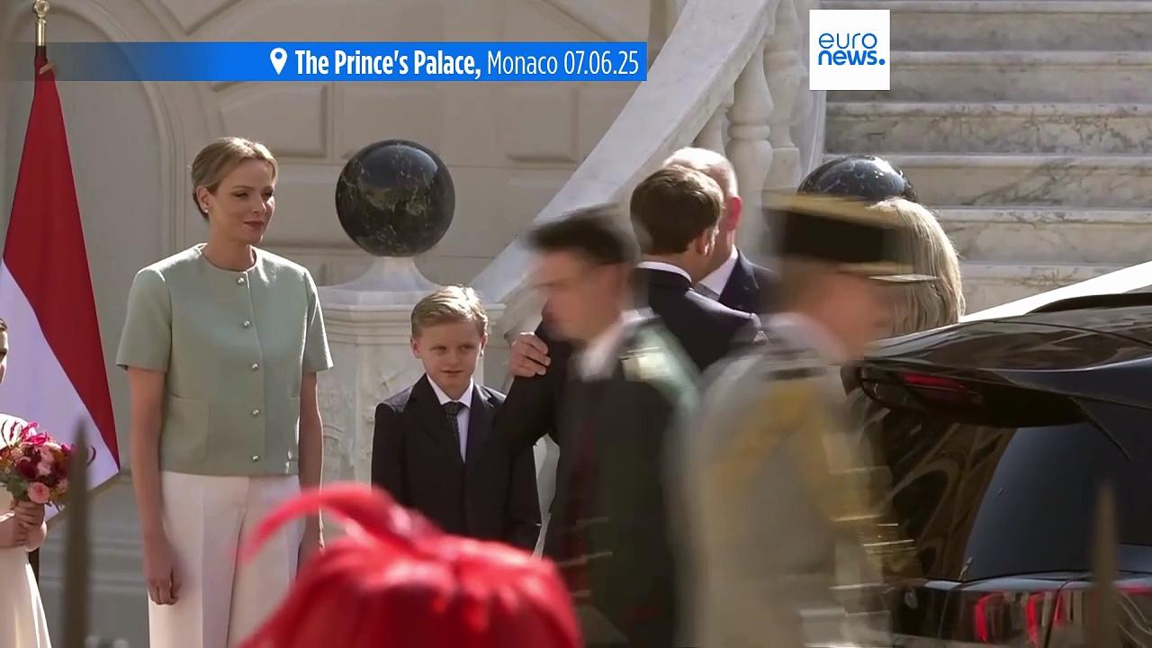 French president Emmanuel Macron welcomed in Monaco for historic state visit