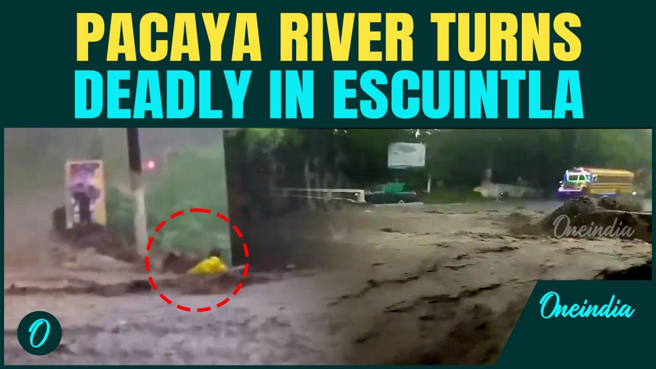 One Person Swept Away As Guatemala's Pacaya River Overflows In Escuintla | Heavy Rains Pound Region