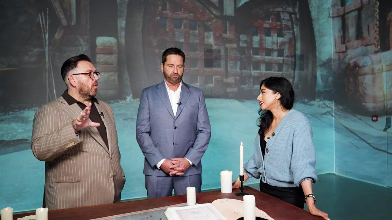 Gerard Butler & Nick Frost Get Excited Over A Chocolate Bar