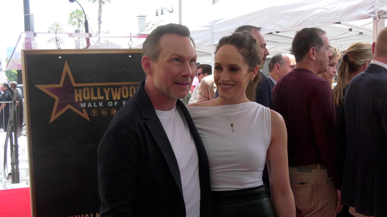 Carly Chaikin attends Christian Slater's Hollywood Walk of Fame star unveiling ceremony