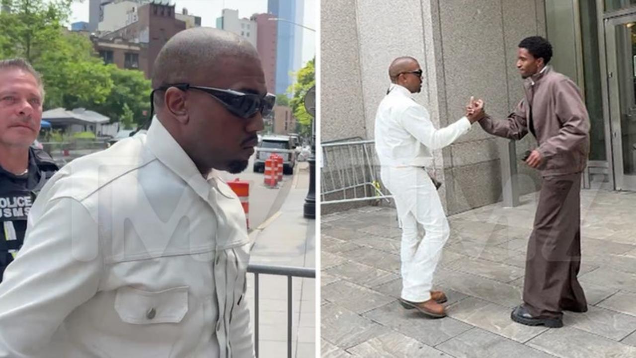 Kanye West Shows Up at Diddy Trial in NYC in All-White Outfit