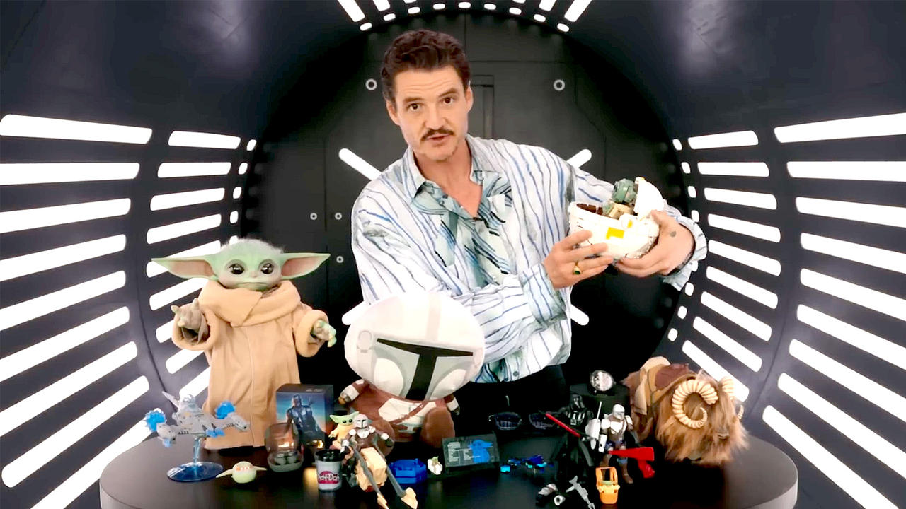 Pedro Pascal Unboxes Father’s Day Gifts from The Mandalorian Galaxy