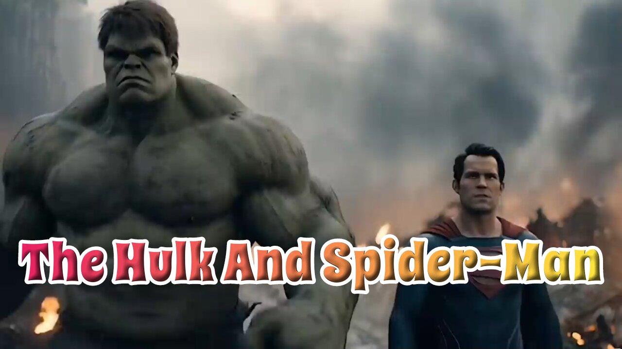 The Hulk And Spiderman Fihgting With Gadzela