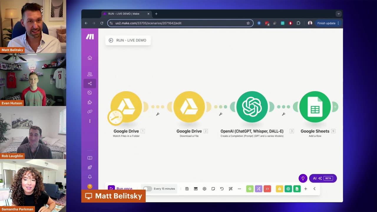 RUN - MAKE.COM inspiration and navigating modules