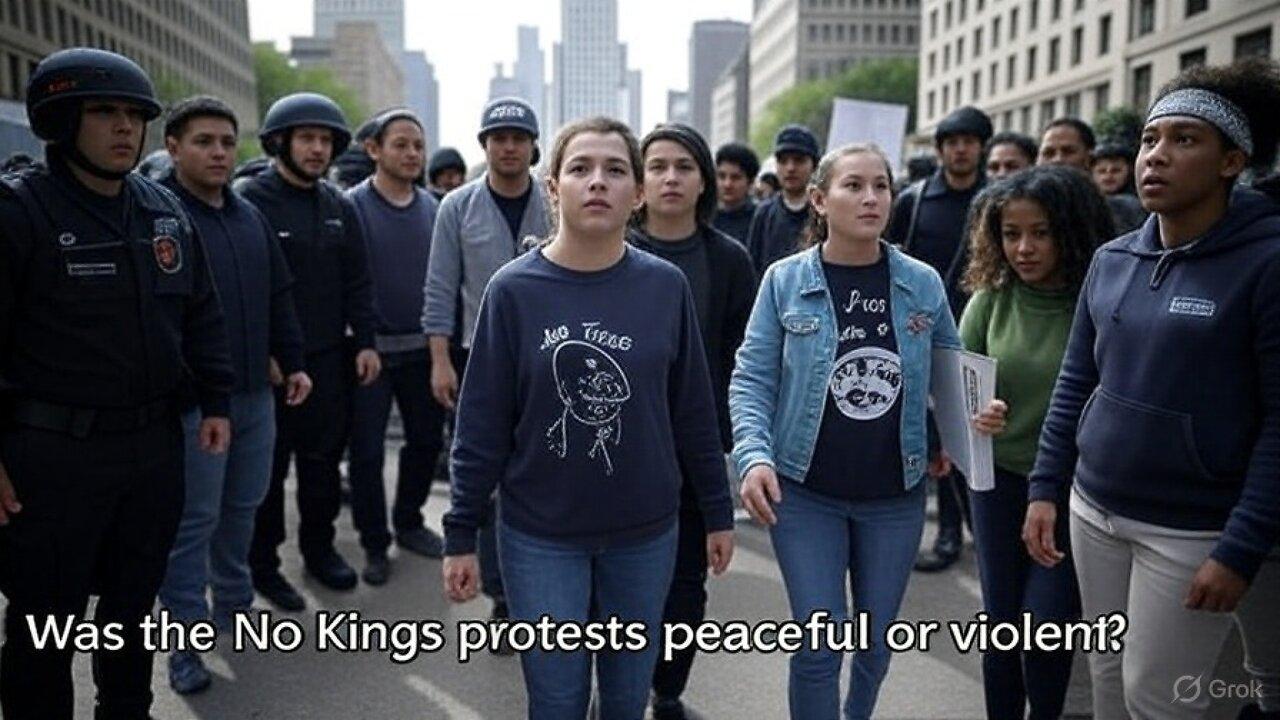 Was the No Kings protests peaceful or violent?