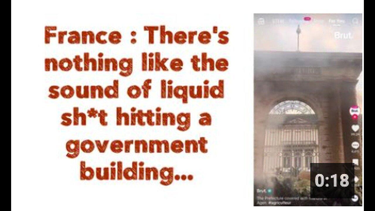 "Unique Audio Experience: Liquid Substance Striking a Government Structure"