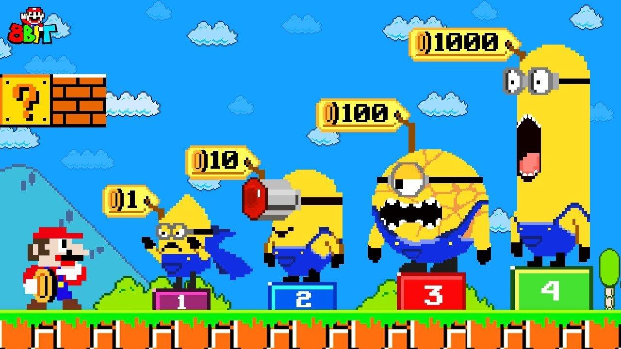 Super Mario Bros. But Mario Can Buy All Characters Minions - Mario Minions Team